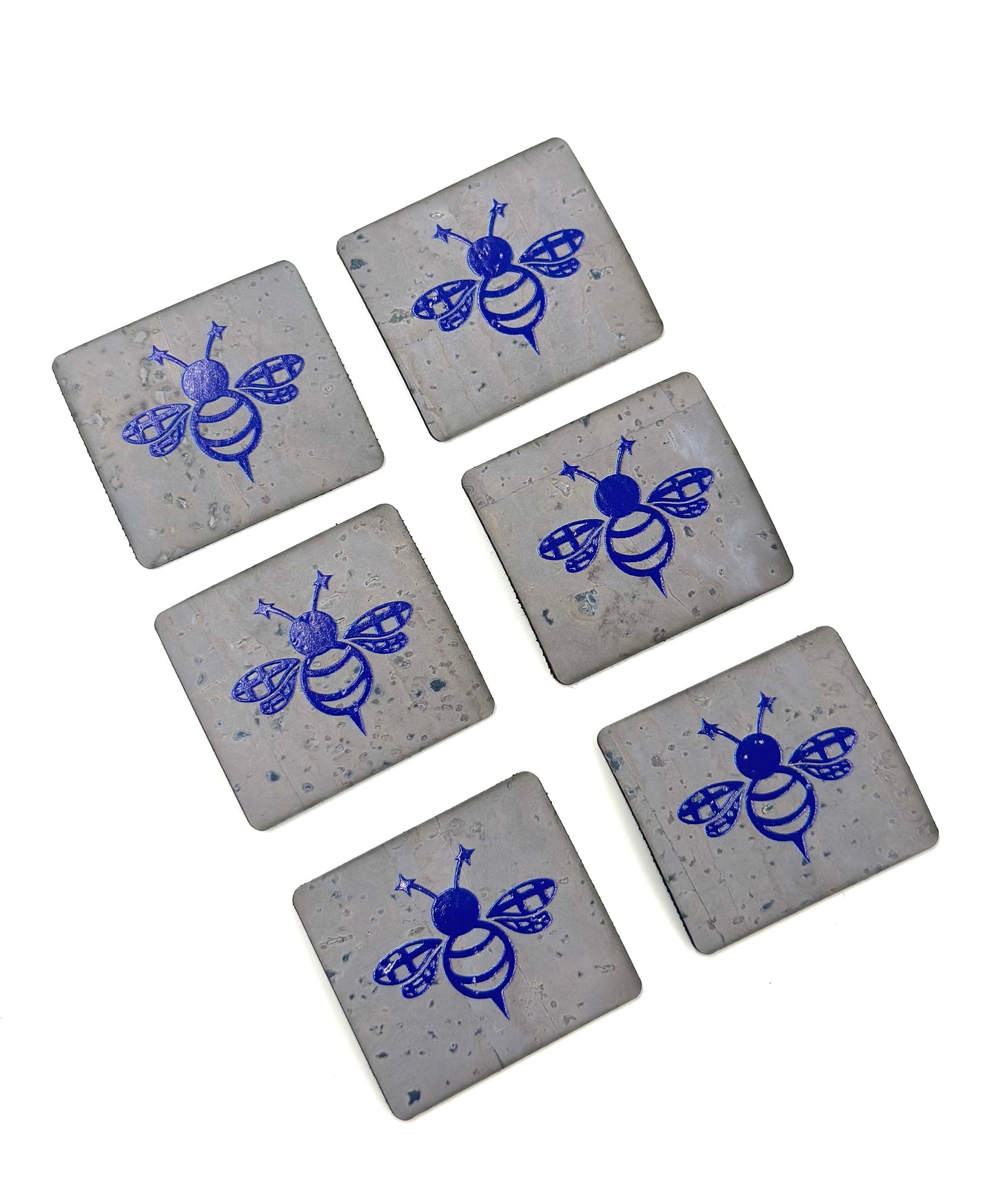 Grey w/ Blueberry Bee Tag by Heartwood & Hide