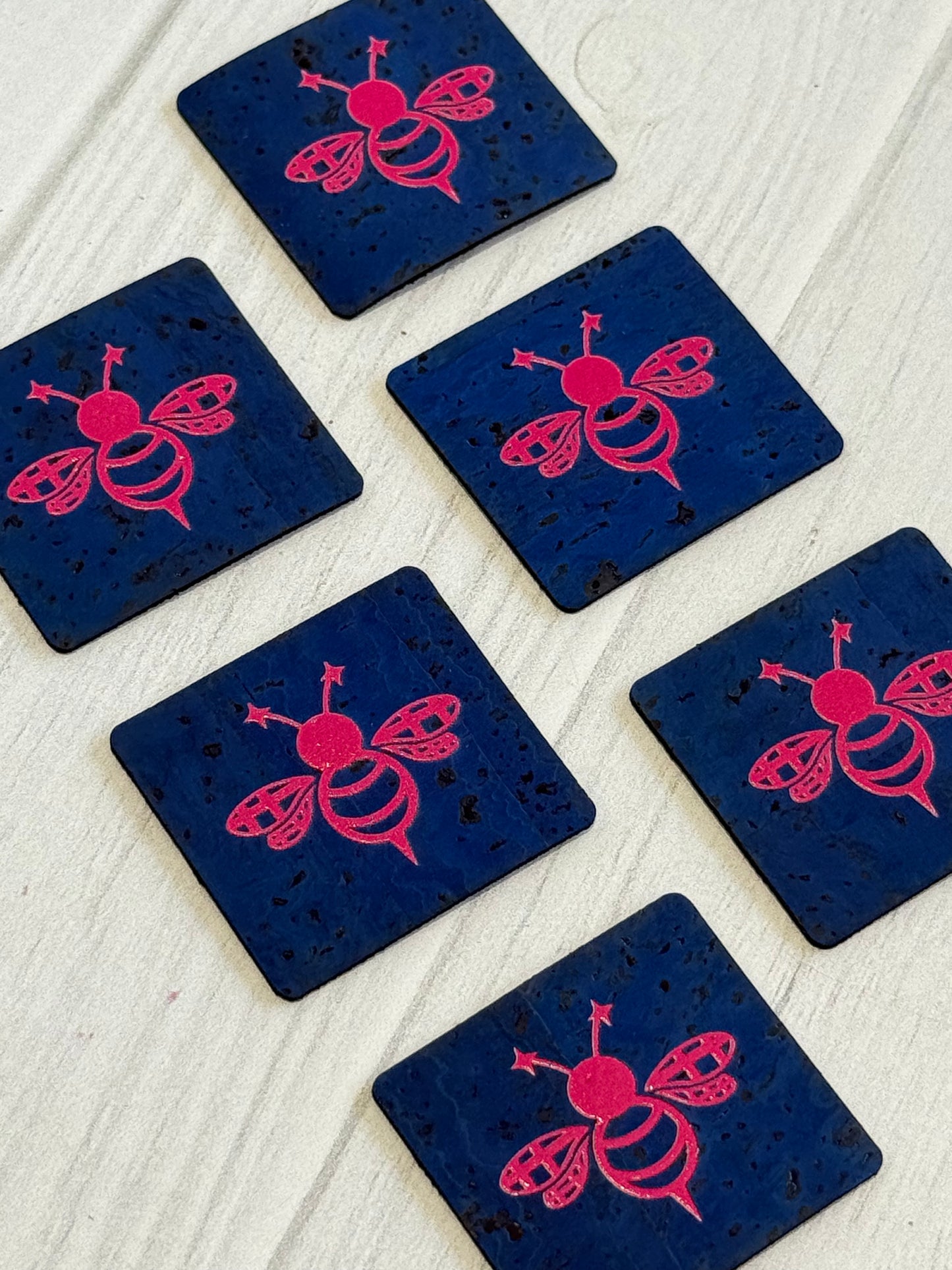 Navy w/ Hot Pink Bee Tag by Heartwood & Hide