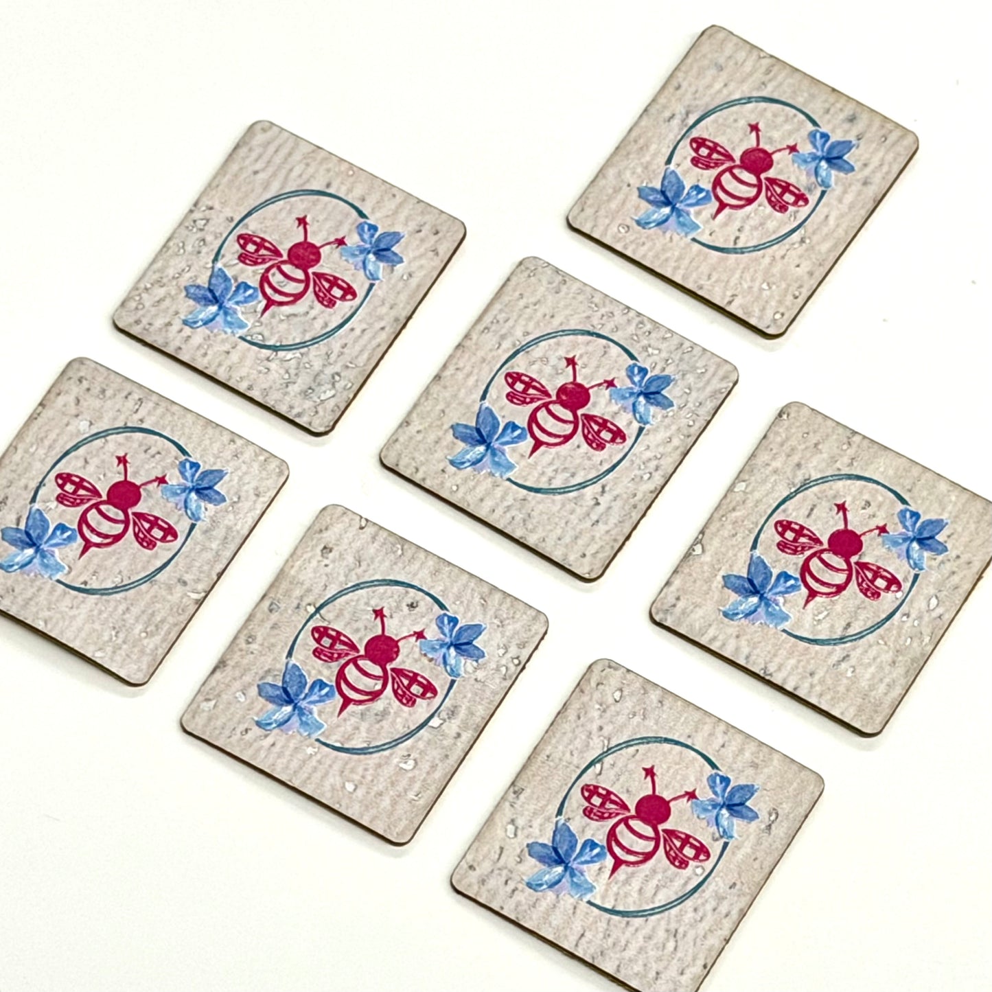 Pink Bee Floral Tag by Heartwood & Hide