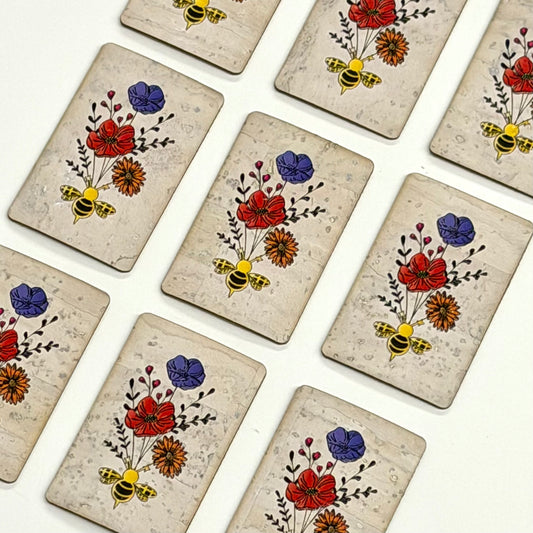 Retro Floral Bee Tag by Heartwood & Hide